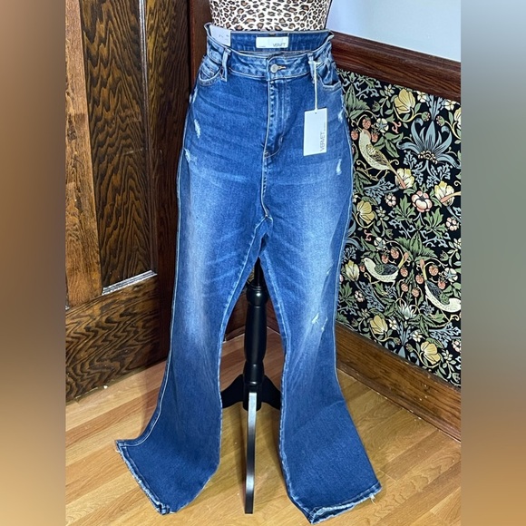 VERVET Denim - VERVET High Rise Flares Size 32, NWT